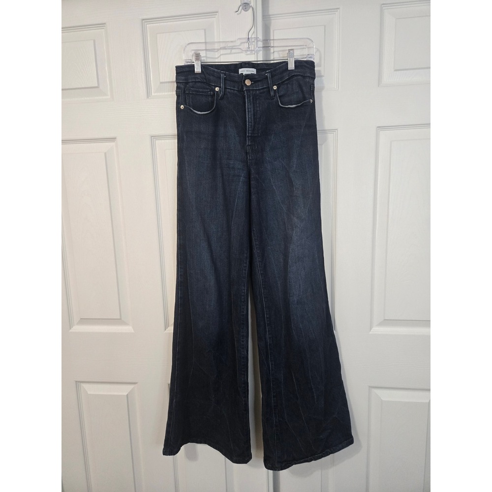 Good American Good Waist Palazzo Jeans Indigo501 Dark Wash Wide Leg 6/28 GWP220T